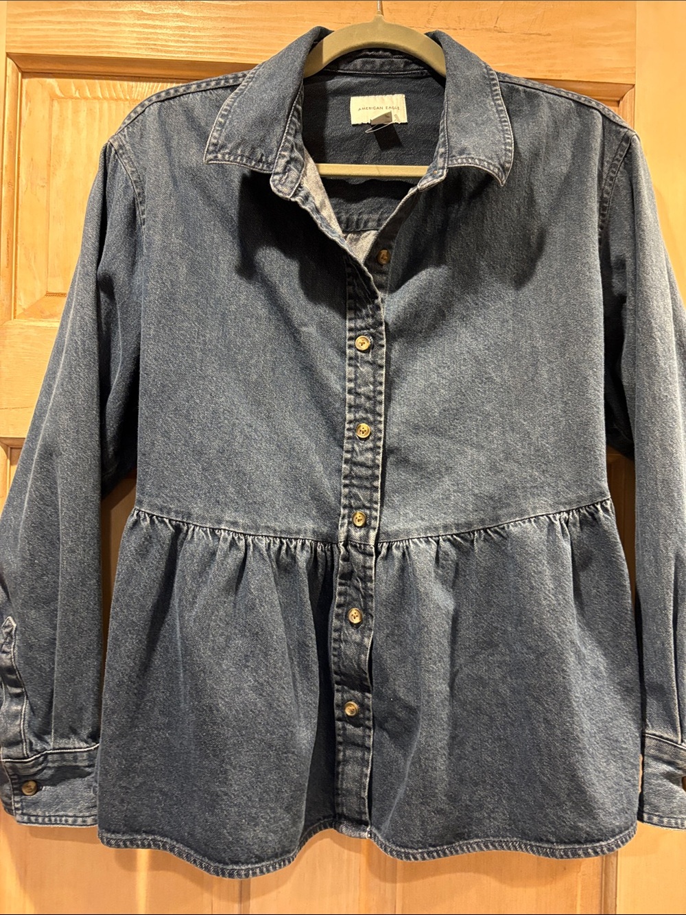 American Eagle Outfitters Dark Indigo Denim Top M